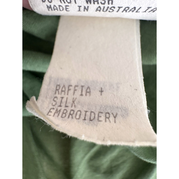 Easton Pearson Peasant Skirt S Cream Tulle Overlay Green Cotton Slip Embroidered - Picture 12 of 16